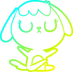 Obraz premium cold gradient line drawing cute cartoon dog