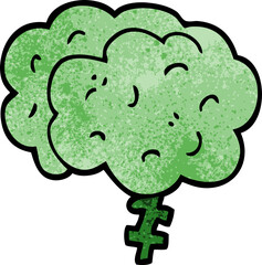 cartoon doodle brain