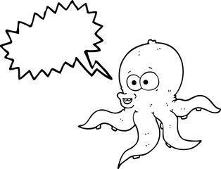 speech bubble cartoon octopus