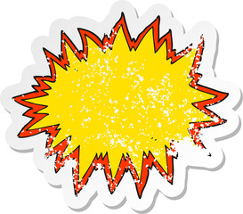 retro distressed sticker of a cartoon explosion sign