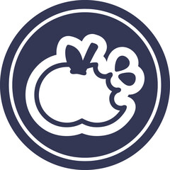 bitten apple circular icon