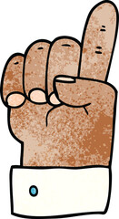 cartoon doodle pointing hand