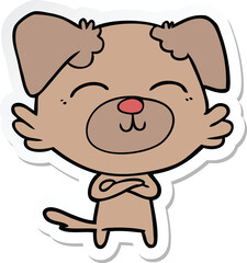 sticker of a cartoon dog