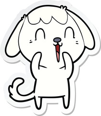 sticker of a cute cartoon dog