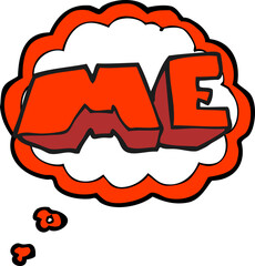 thought bubble cartoon ME symbol