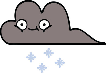 cute cartoon storm snow cloud