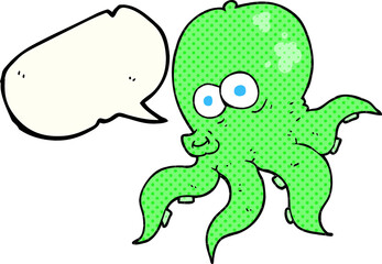 comic book speech bubble cartoon octopus