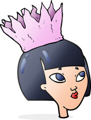 cartoon woman wearing paper crown