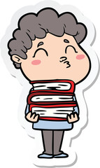 sticker of a cartoon man pouting