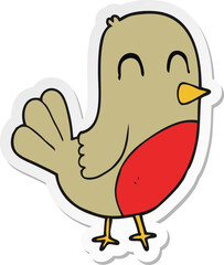 sticker of a cartoon robin