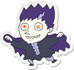 sticker of a cartoon vampire