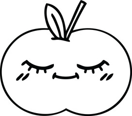 line drawing cartoon juicy apple