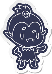 cartoon sticker kawaii of cute vampire girl