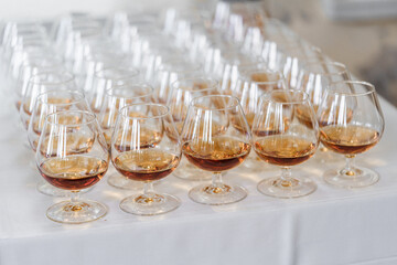 Tasting of different Scotch whisky on tasting table 