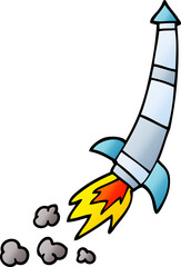 cartoon doodle space rocket