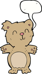 cartoon cute teddy bear with speech bubble