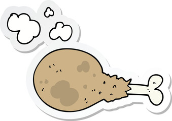 sticker of a cartoon cooked chicken leg