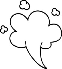 line drawing cartoon whooshing cloud