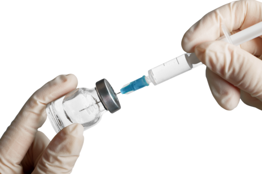 Close up of Syringe with Vial