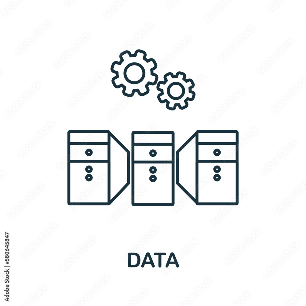 Aufkleber data line icon. monochrome simple data outline icon for templates, web design and infographics