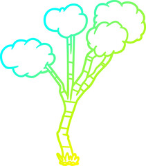 cold gradient line drawing cartoon sparse tree