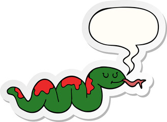 cartoon snake and speech bubble sticker