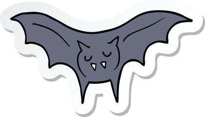 sticker of a cartoon vampire bat