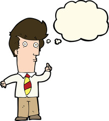 cartoon man with question with thought bubble