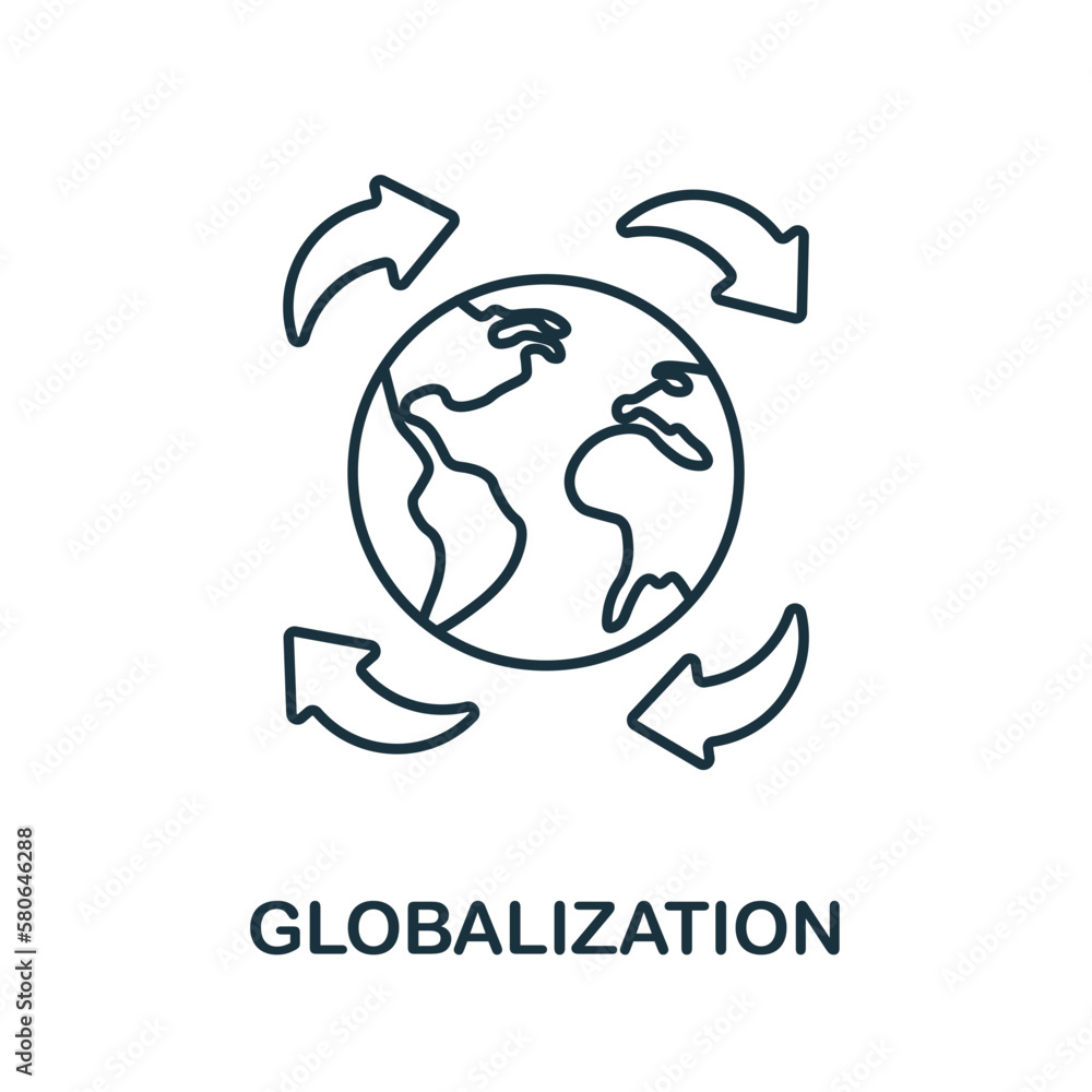 Aufkleber globalization line icon. monochrome simple globalization outline icon for templates, web design and 