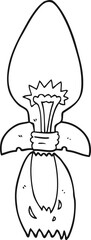 black and white cartoon amazing rocket ship of an idea