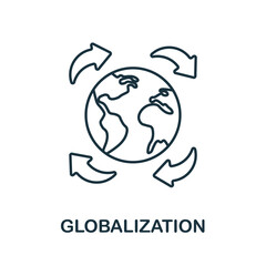 Obraz premium Globalization line icon. Monochrome simple Globalization outline icon for templates, web design and infographics