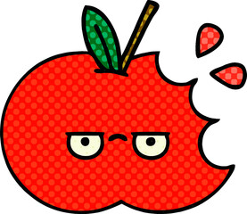 comic book style cartoon red apple