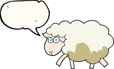speech bubble cartoon muddy sheep