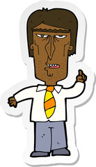 sticker of a cartoon grumpy boss