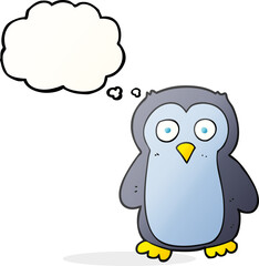 thought bubble cartoon penguin