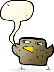 cartoon bird with speech bubble