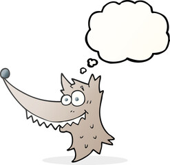 thought bubble cartoon wolf head