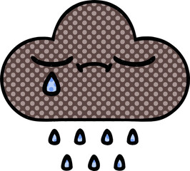 comic book style cartoon storm rain cloud