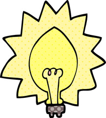 cartoon doodle light bulb