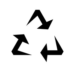 Minimalist vector of recyling, repeat, or degradable symbol.