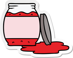 sticker cartoon doodle of a strawberry jam