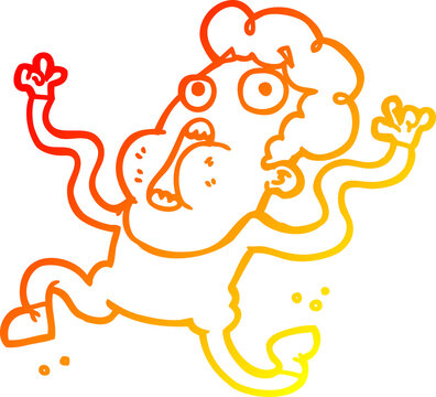 recommend clip art: warm gradient line drawing cartoon terrified man