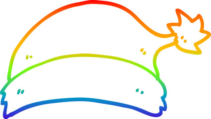 rainbow gradient line drawing cartoon christmas hat