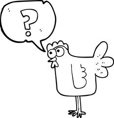 speech bubble cartoon confused chicken