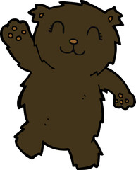 cartoon waving black bear