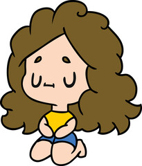 cartoon of a cute kawaii girl