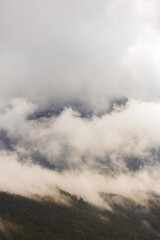Fototapeta na wymiar rain clouds over the forest. Mountain landscape. . Turkey.