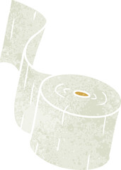 retro cartoon doodle of a toilet roll