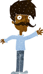 cartoon waving mustache man
