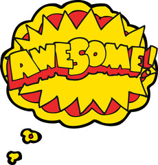 thought bubble cartoon awesome symbol